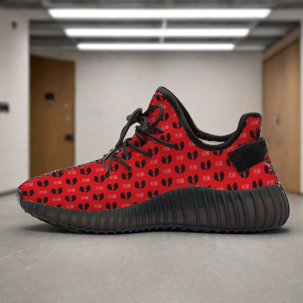 Renaissance Samurai Red and Black Breathable Lace up Sneakers