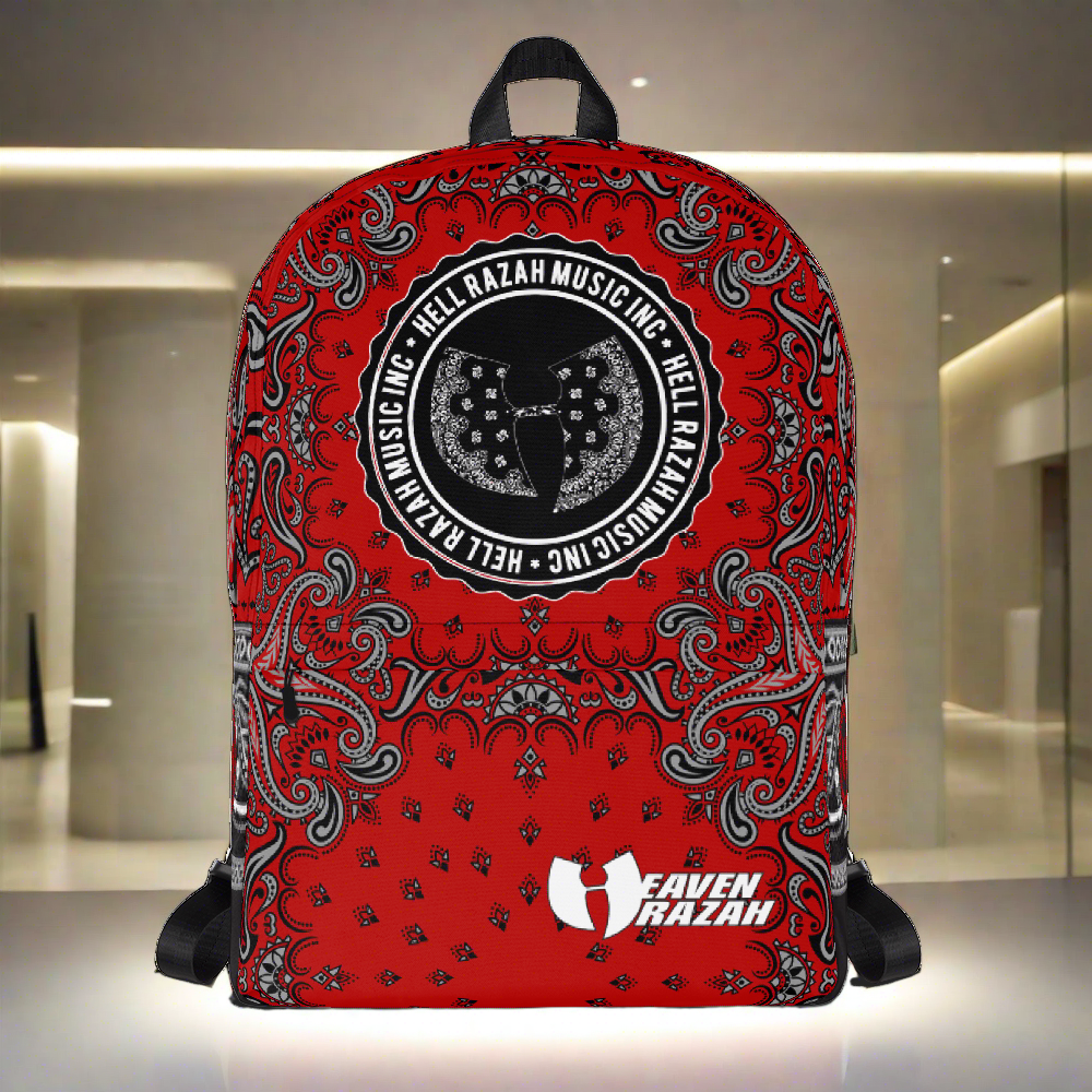 Official Hell Razah Music Inc Red Bandana Designer Backpack