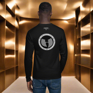 HRMI Gray and Black Logo HellRazah Music Inc. Designer Men's Champion Long Sleeve Shirt HeavenRazah