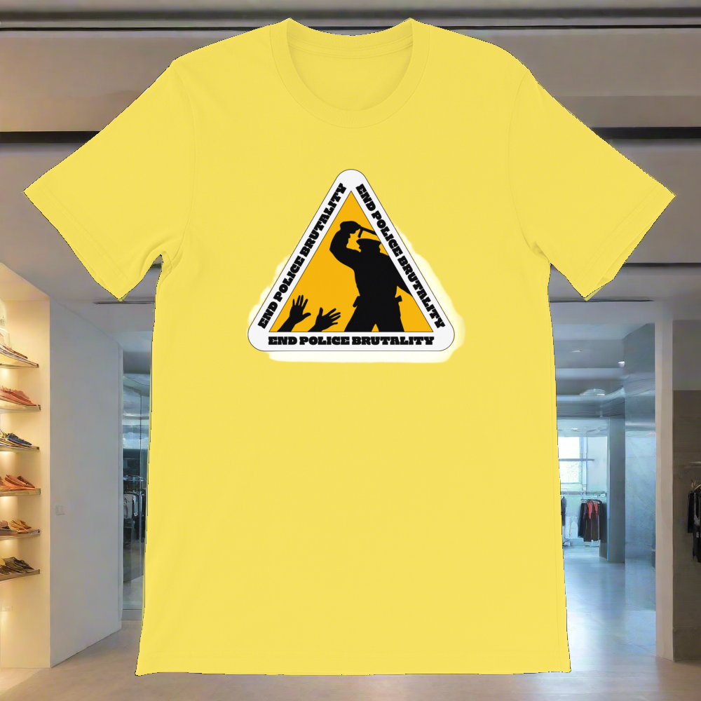 End Police Brutality Sign by Diamondz OC Designer Short-Sleeve Unisex T-Shirt Urban Protest Tee