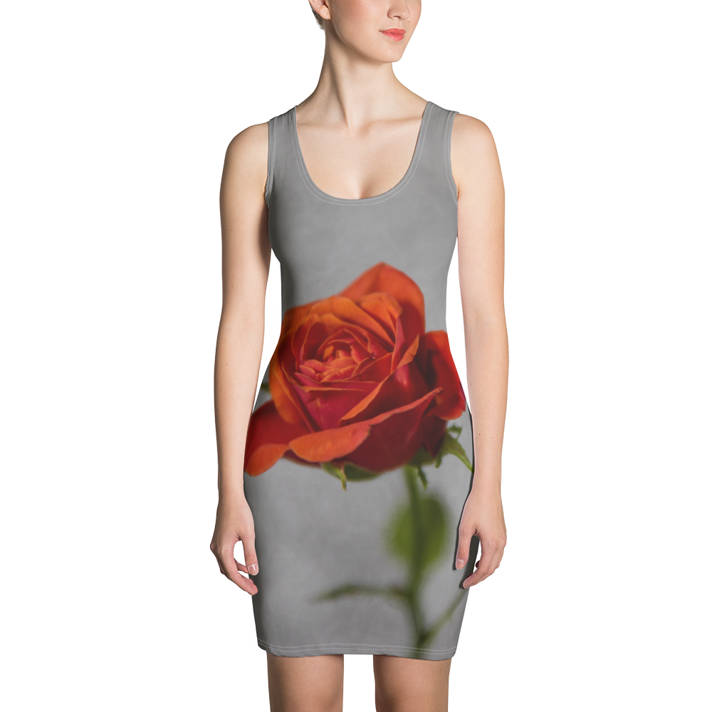 Gray Rose Diamondz Designer Sublimation Cut & Sew Dress