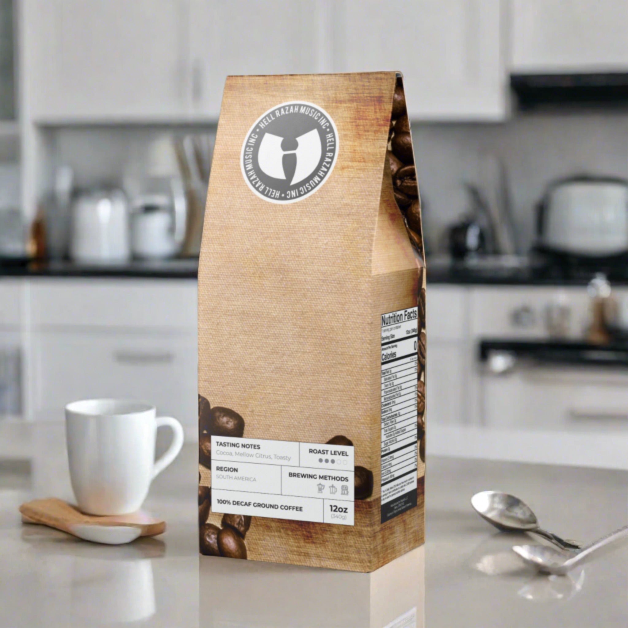 HellRazah EARLY MORNING HUSTLER Peak Decaf KOSHER Coffee Blend (Medium Roast)