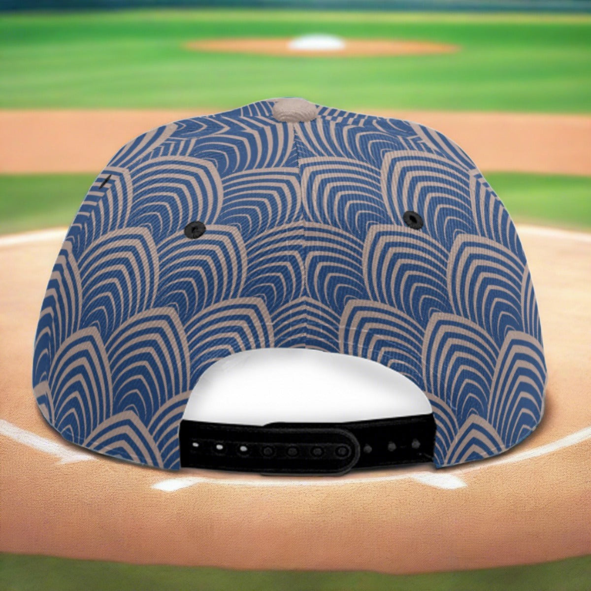 Diamondz Blue on Gray Baseball Cap With Flat Brim