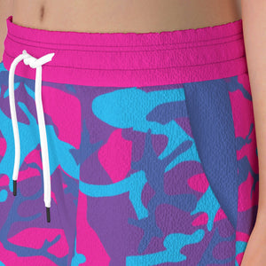 Grape Camo Pink Purple Teal Women's Shorts