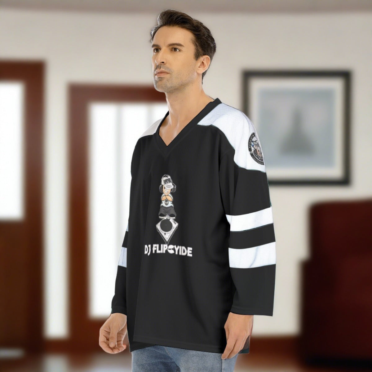 DJ Flipcyide V-neck Ice Hockey Jersey