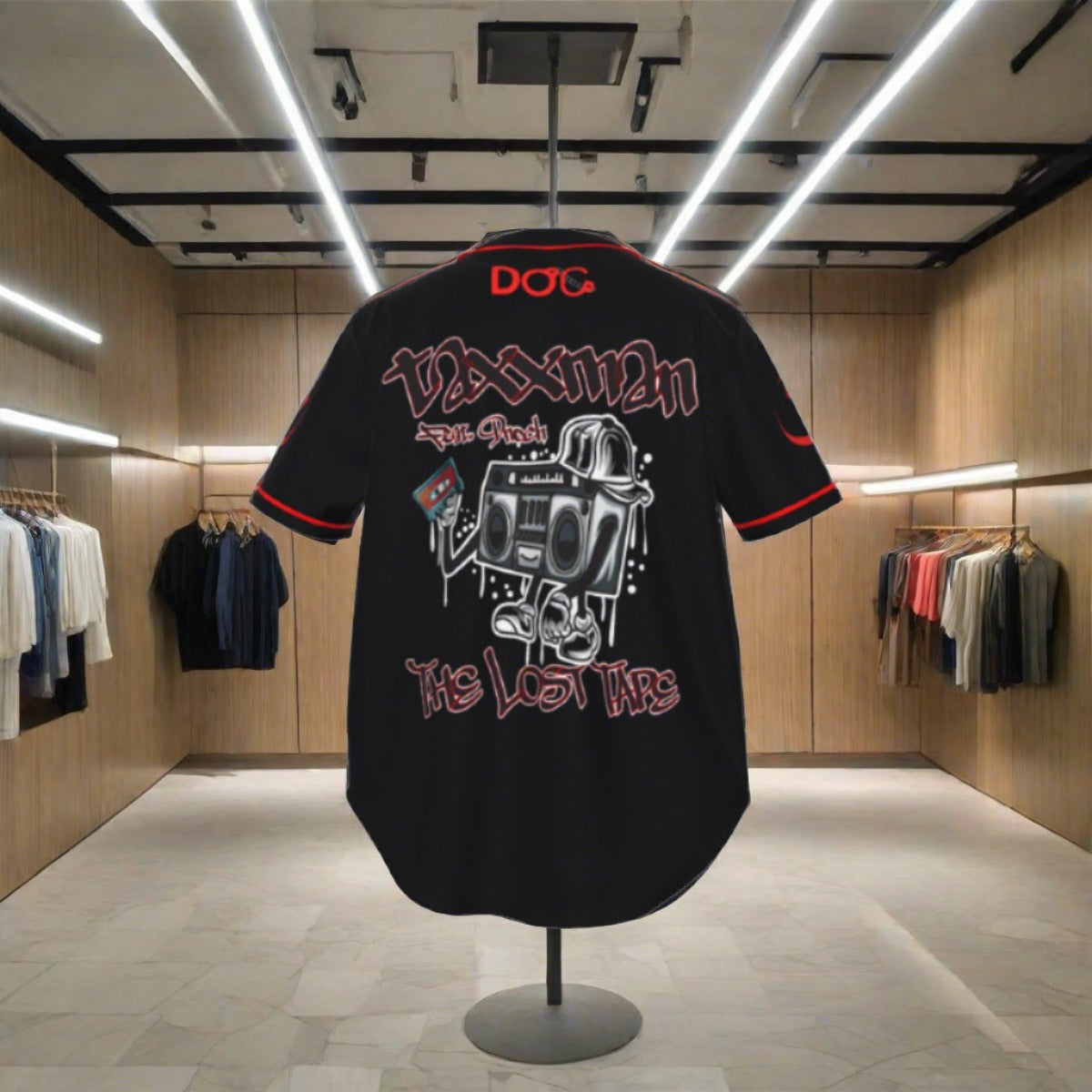 Lost Tape Black/Red Baseball Jersey