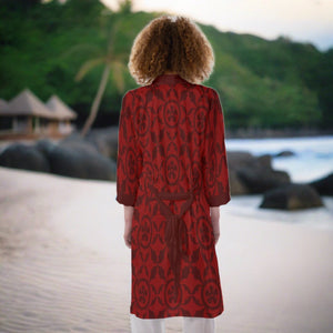 Renaissance Rubiez Women's Satin Kimono Robe