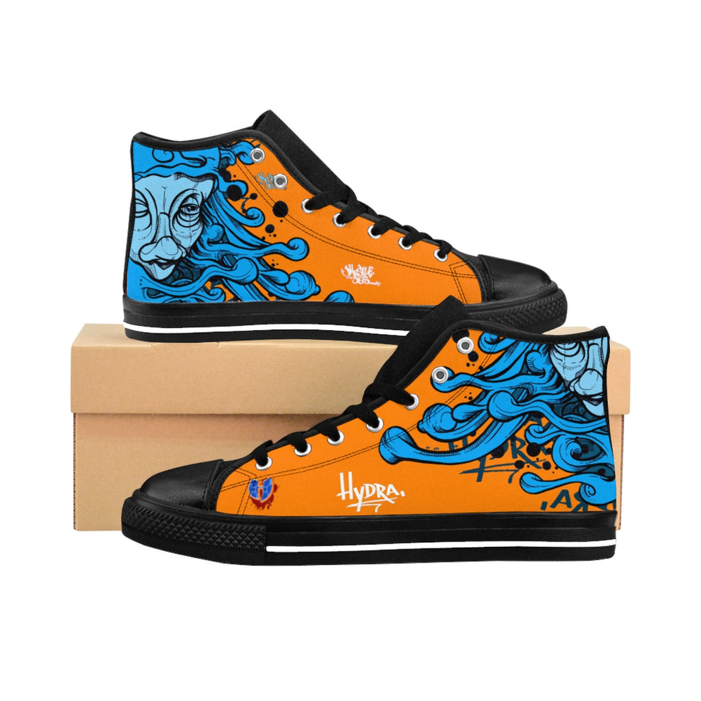HRMI Orange Hydra Limited Edition Men's High-top Sneakers HellRazah Music Inc. - HeavenRazah