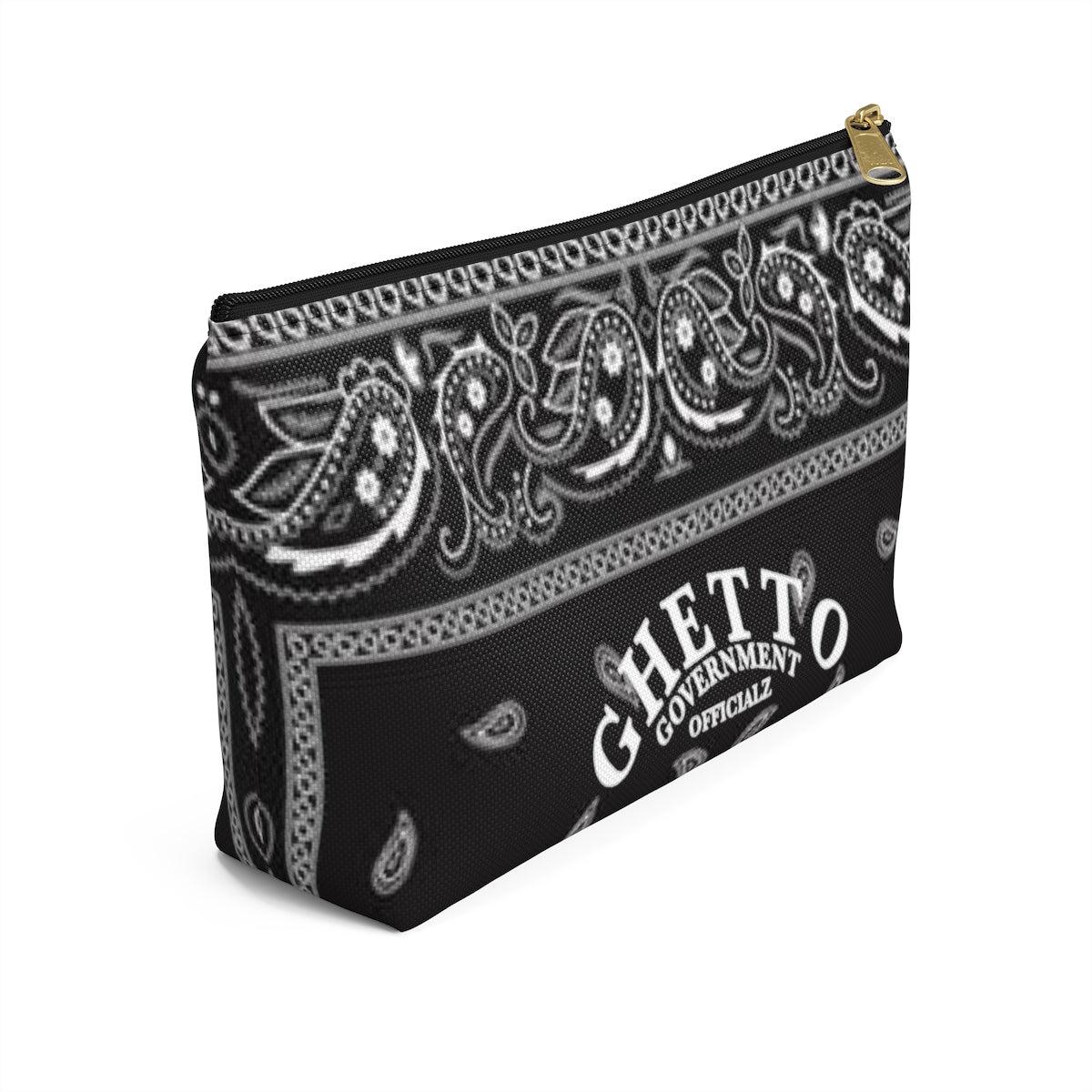 Ghetto Gov't Officialz Blanck Bandana Logo Designer Cosmetic Bag - Accessory Pouch w T-bottom HeavenRazah - HellRazah Merchandise