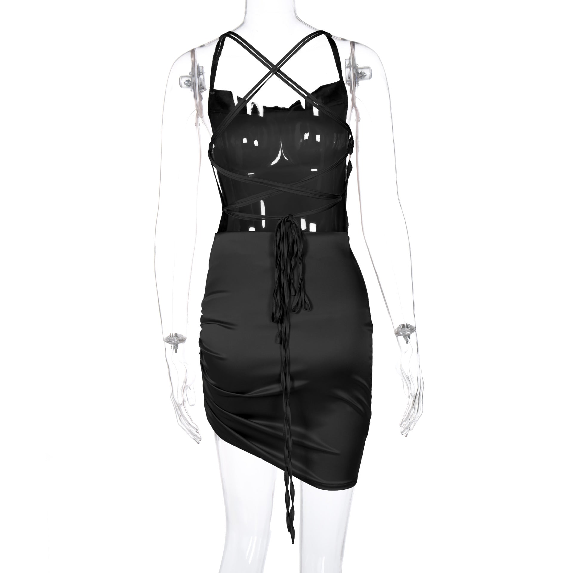 Women's Back Cutout Sexy Sling Dress Mini Dress