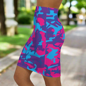 Pink Grape Camo Women's Mini Skirt