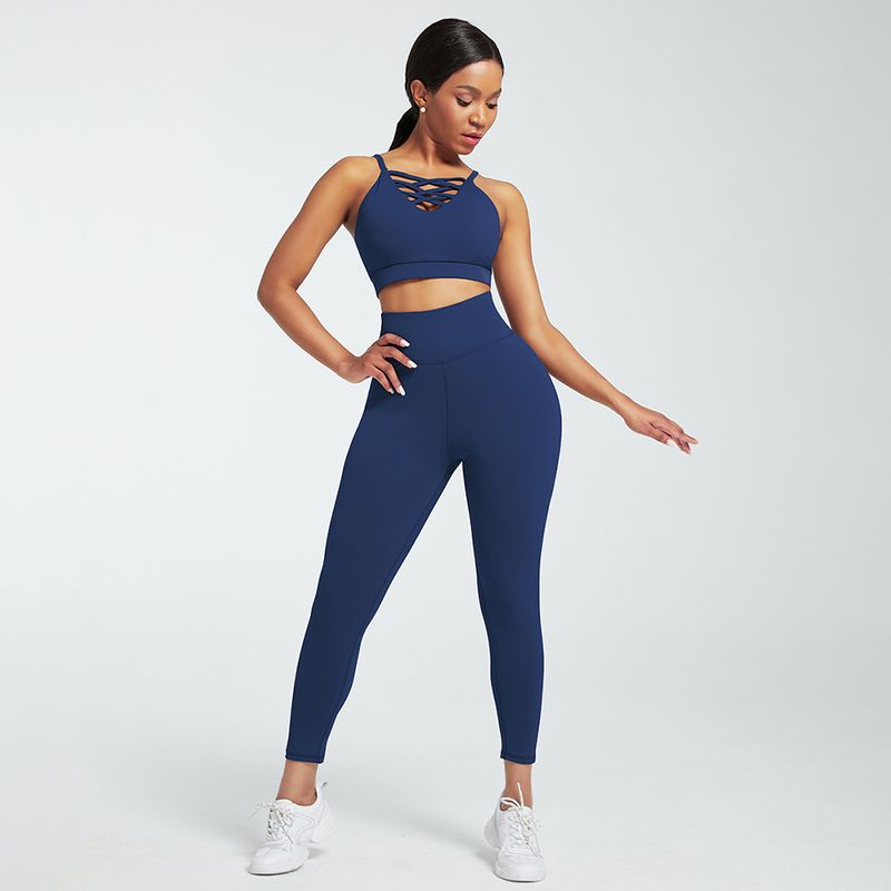 Hooded Crossover Underwear Yoga Suit