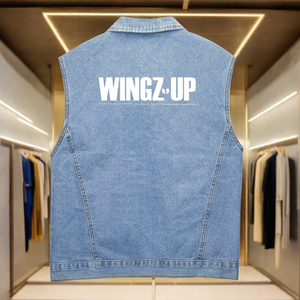 Wingz Up Vintage Sleeveless Denim Jacket