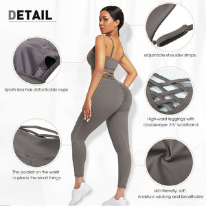 Hooded Crossover Underwear Yoga Suit