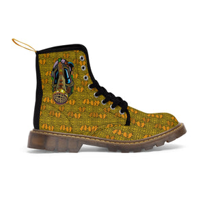 Official Hell Razah Praying Hands Emblem Designer Men's Martin Boots Art by iHustle365_