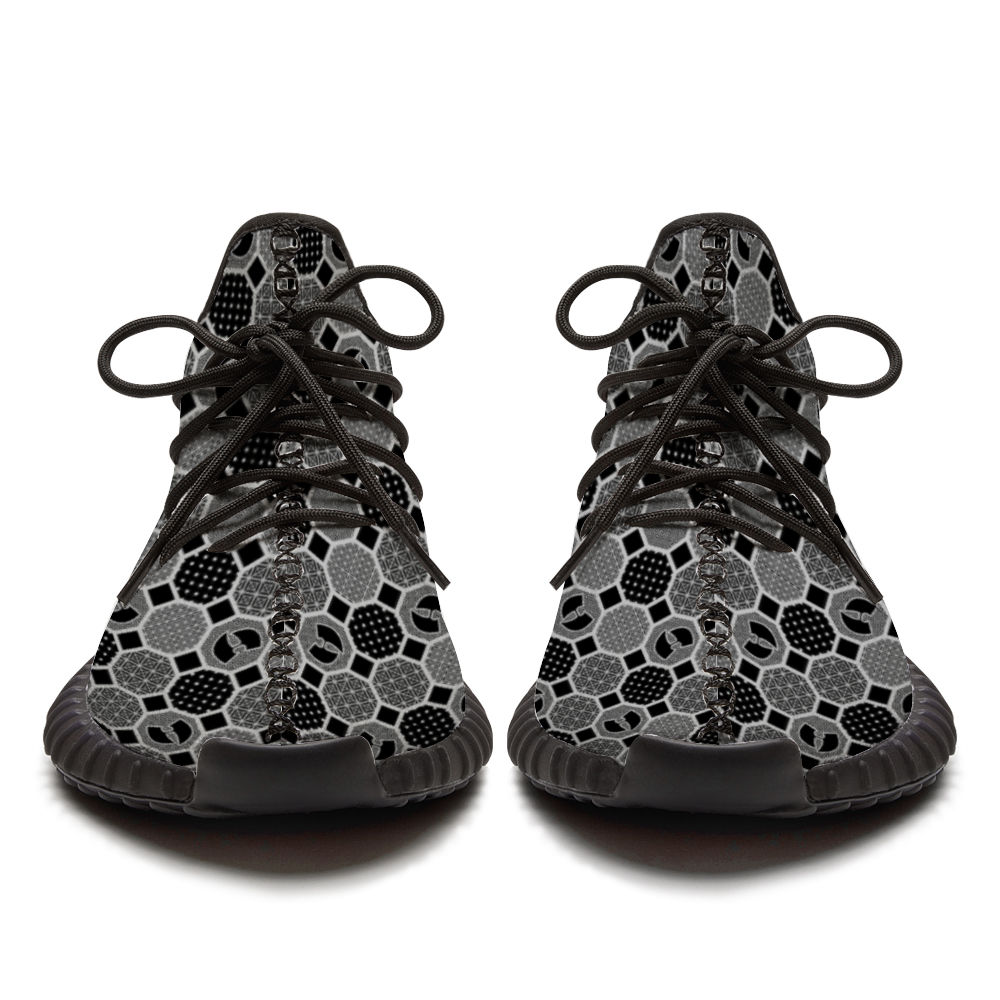 Renaissance Smoke Unisex Black Breathable Lace-up Sneakers