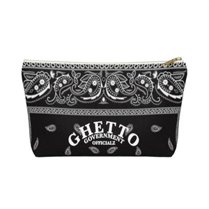 Ghetto Gov't Officialz Blanck Bandana Logo Designer Cosmetic Bag - Accessory Pouch w T-bottom HeavenRazah - HellRazah Merchandise