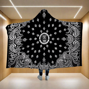 Renaissance Black Bandana Custom Fleece Hooded Blanket