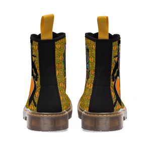 Official Hell Razah Praying Hands Emblem Designer Men's Martin Boots Art by iHustle365_
