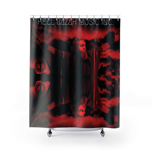 Hell Razah Music Inc. Shower Curtains Official HeavenRazah Merchandise Graphics by RON DEGIAR
