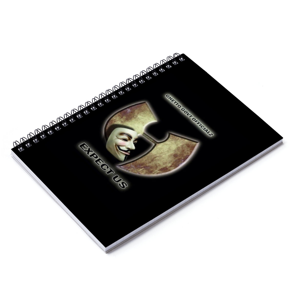 Ghetto Gov't Officialz Anonymous - Expect Us Spiral Notebook - Ruled Line Journal Notebook HellRazah Music Inc. HeavenRazah Merch