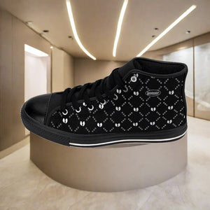 Genuine GGO White on Black Men's High-top Sneakers