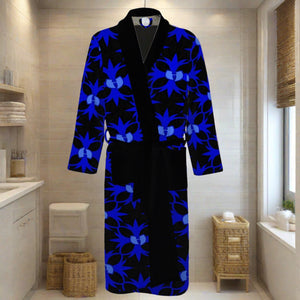 Renaissance Apparel Blue Azure Men’s Loose-fitting Bathrobe