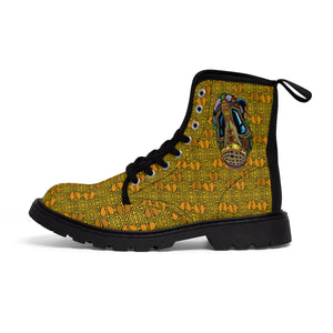 Official Hell Razah Praying Hands Emblem Designer Men's Martin Boots Art by iHustle365_