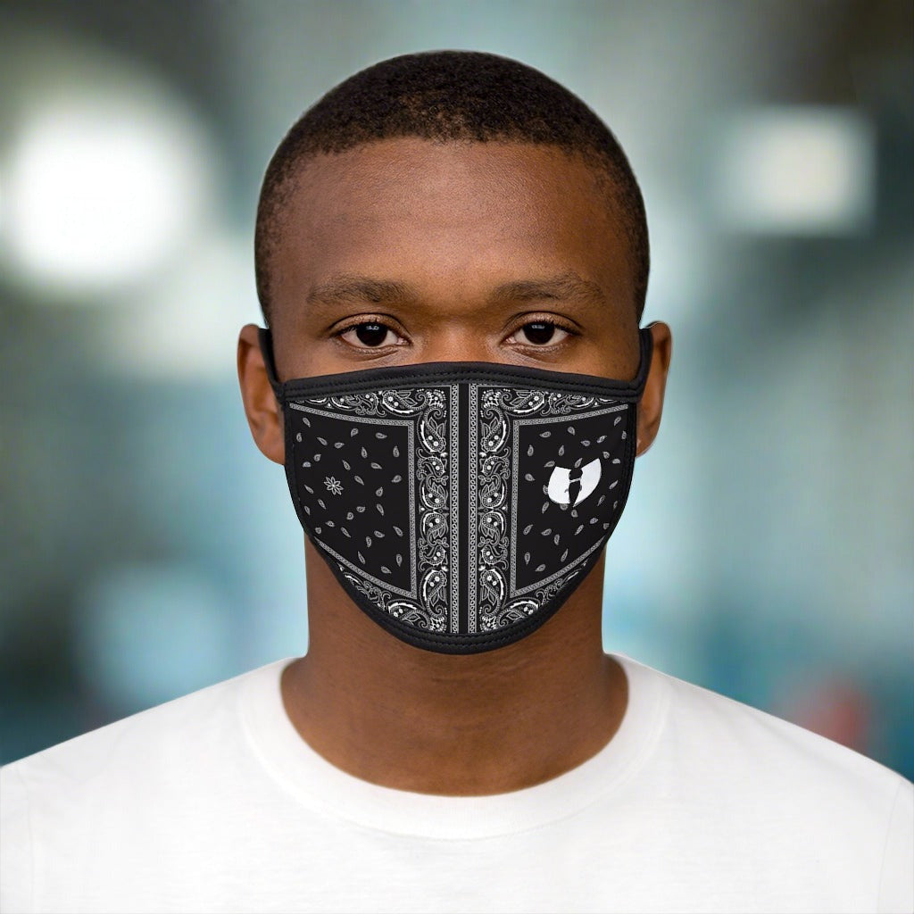 HRMI Black Bandana Mixed-Fabric Face Mask