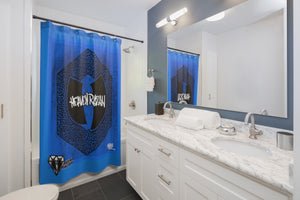 HRMI Heavenz Maze Blue Limited Edition  Shower Curtains Official HellRazah Music Inc