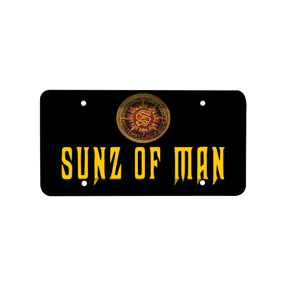 Sunz Of Man 12" x 6" Aluminum Automotive License Plate & Frame Set