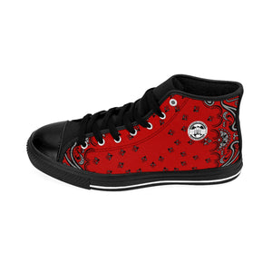 Ghetto Gov't Officialz Red Bandana Logo Designer Shoes Men's High-Top Sneakers Heaven Razah - Hell Razah
