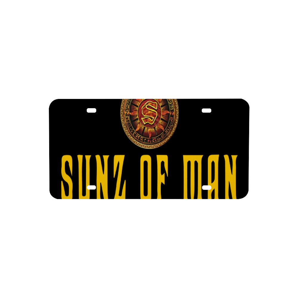 Sunz Of Man 12" x 6" Aluminum Automotive License Plate & Frame Set
