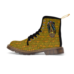 Official Hell Razah Praying Hands Emblem Designer Men's Martin Boots Art by iHustle365_