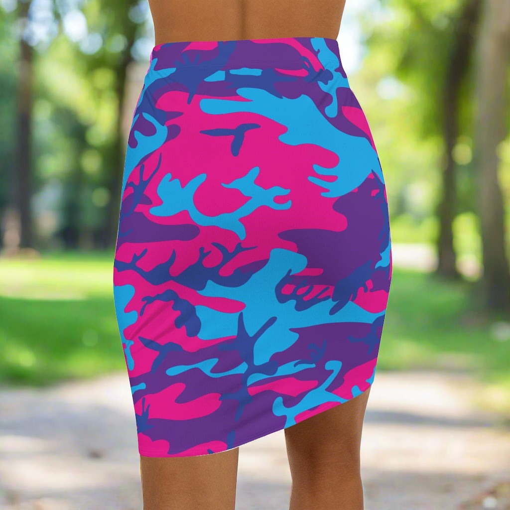 Pink Grape Camo Women's Mini Skirt