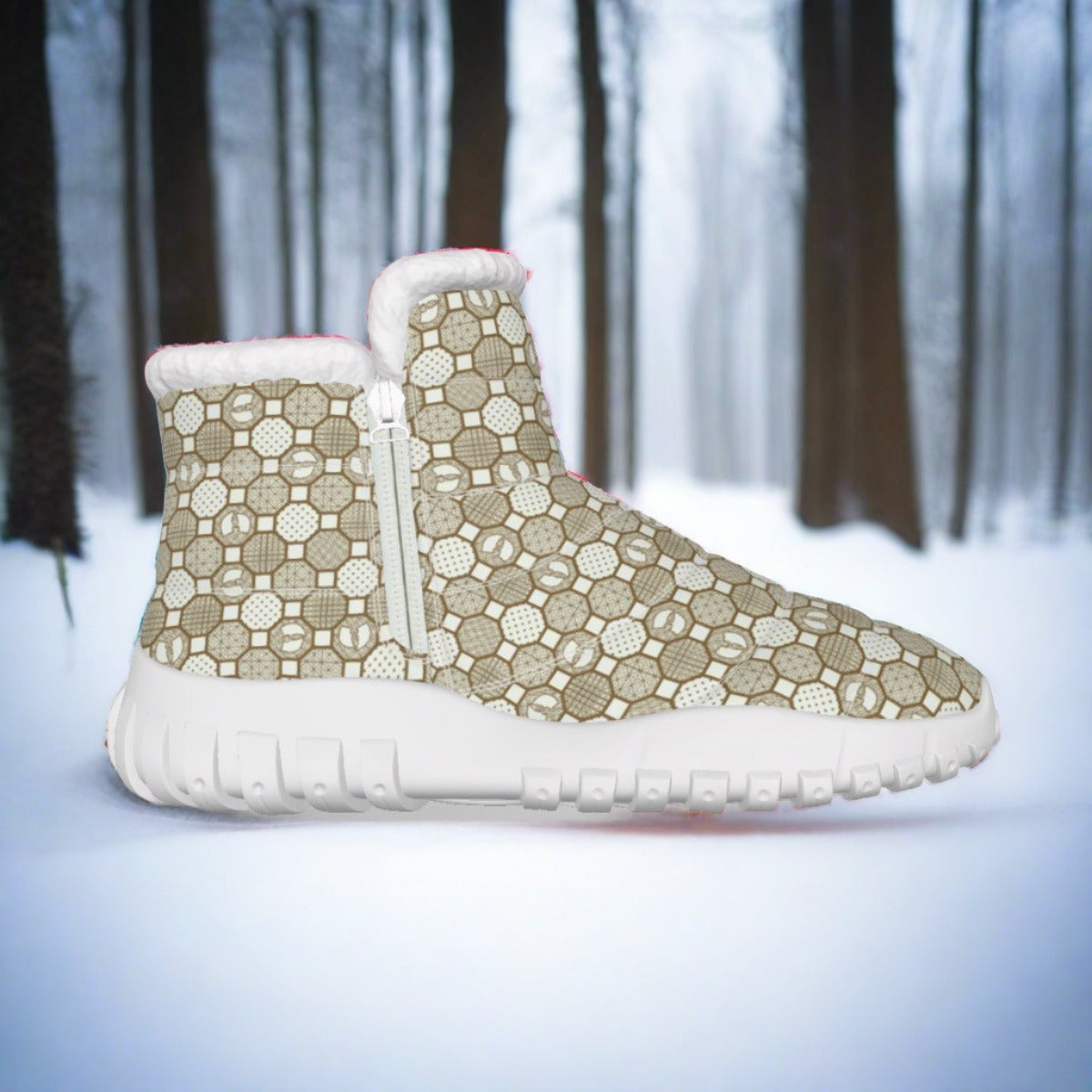 Renaissance Cream Men's Zip-up Snow Boots