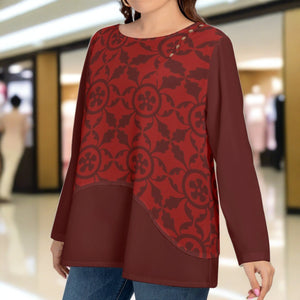Renaissance Women’s O-Neck T-shirt With Decorative Buttons (Plus Size)