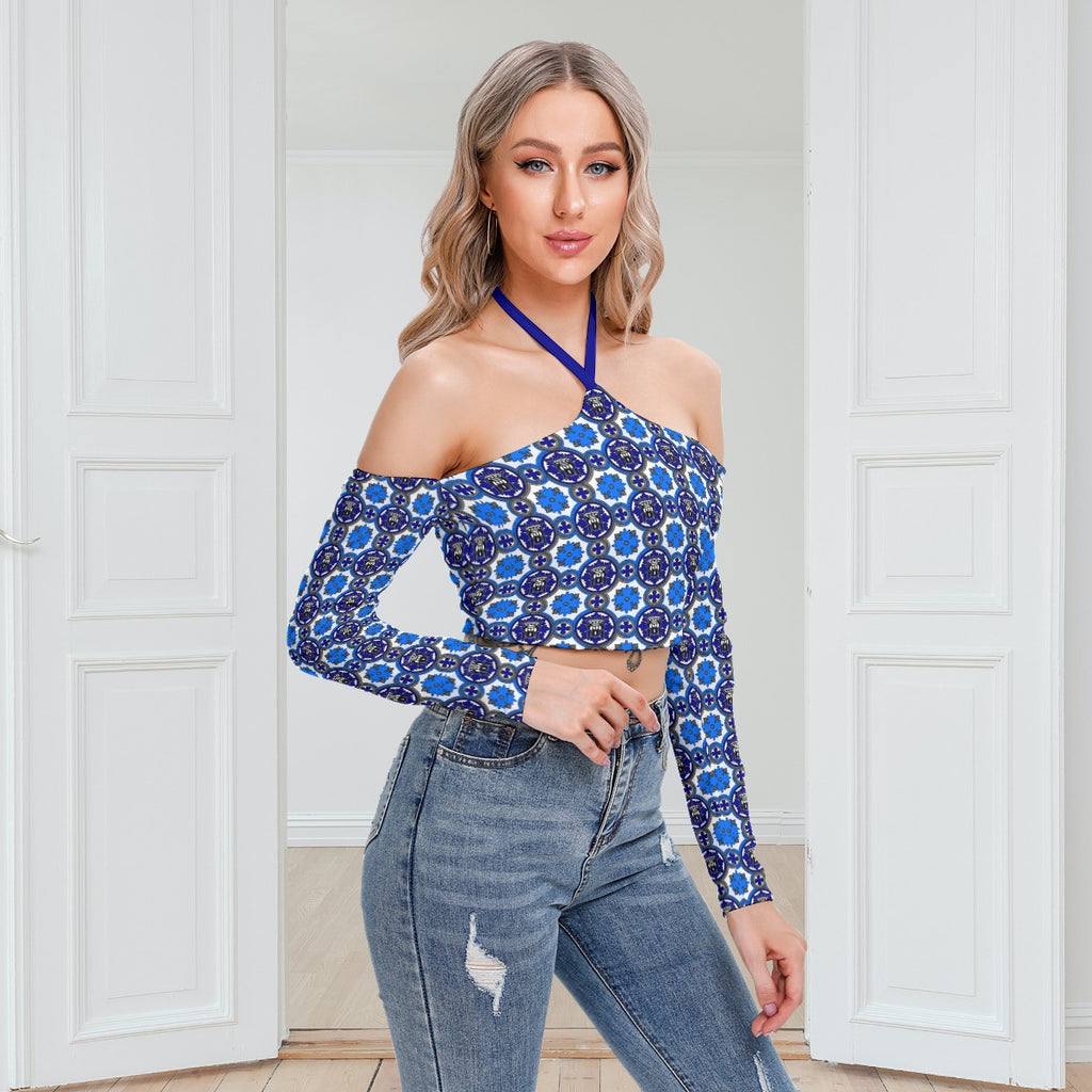 Renaissance Glass Women's Halter Lace-up Top