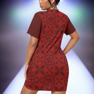 Renaissance Women’s Stacked Hem Dress With Short Sleeve (Plus Size）