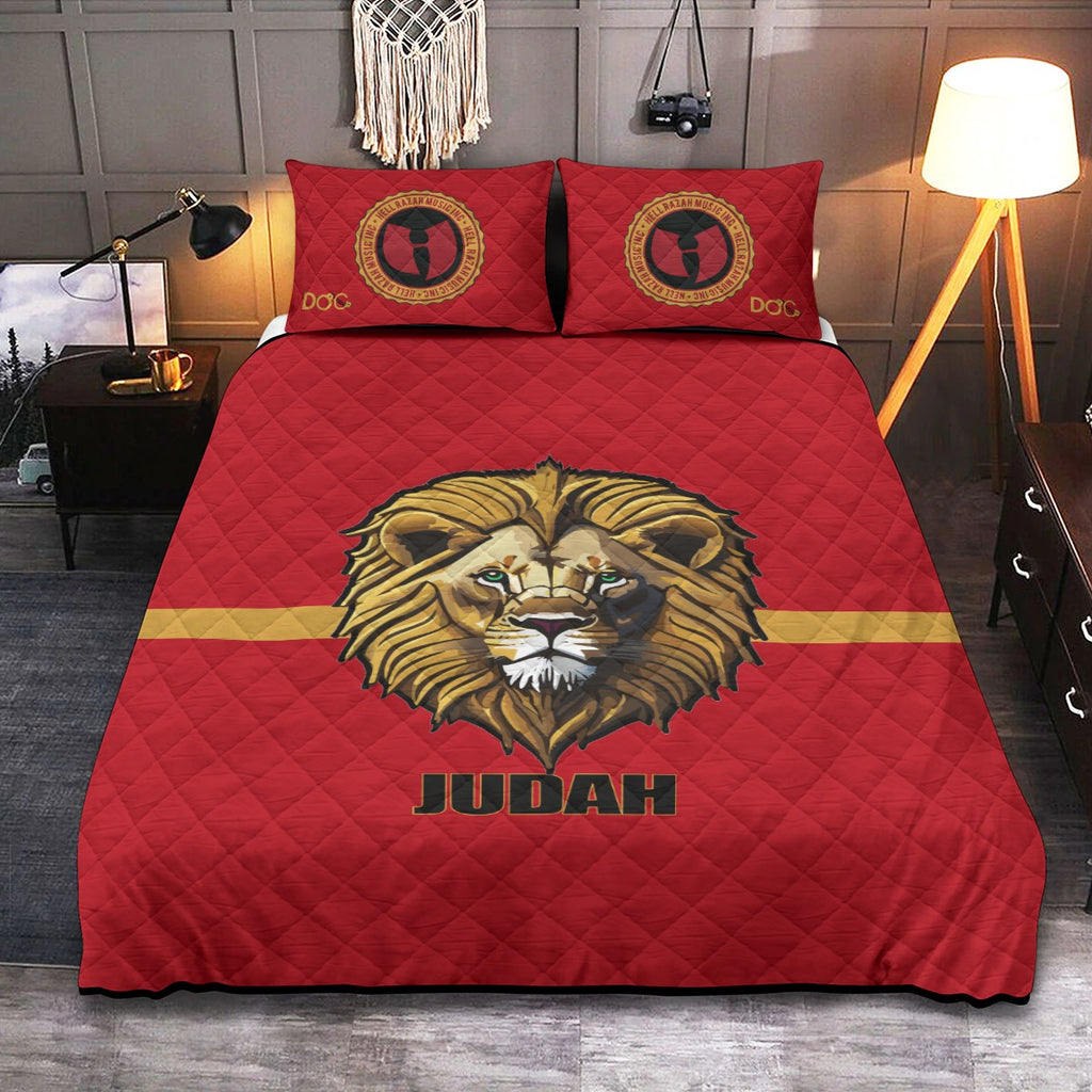 HRMI 12 Tribes Judah Quilt & Pillow Cases With  Edge-wrapping Strips