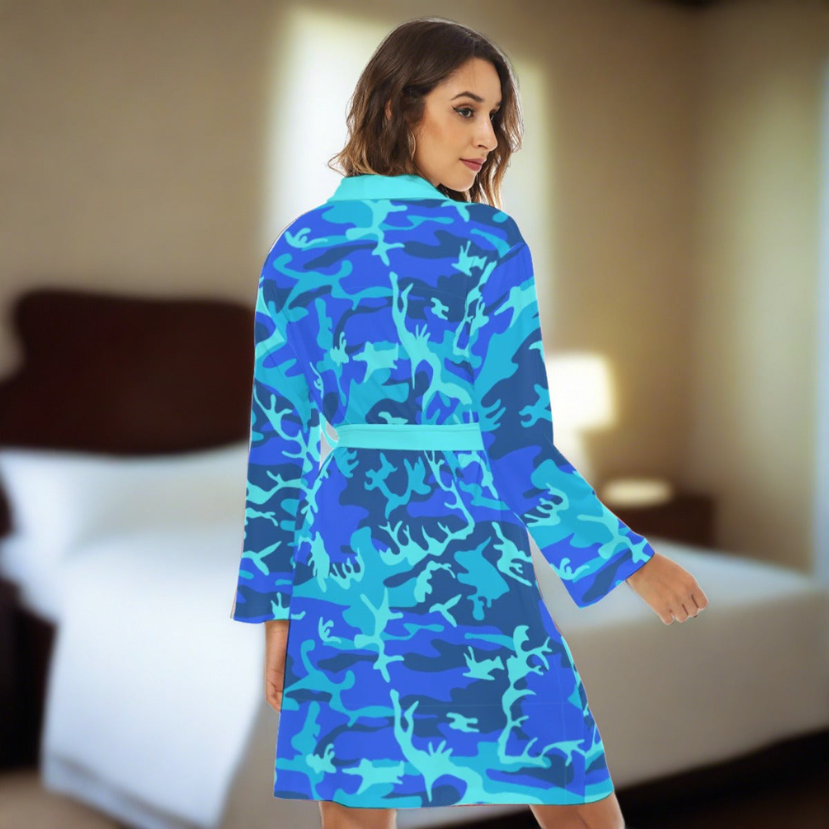 Grand Azul Blue Camo Women's Small Robe