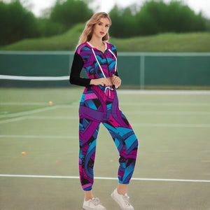 Graffiti Arrowz Women's Crop Hoodie Sports Sets