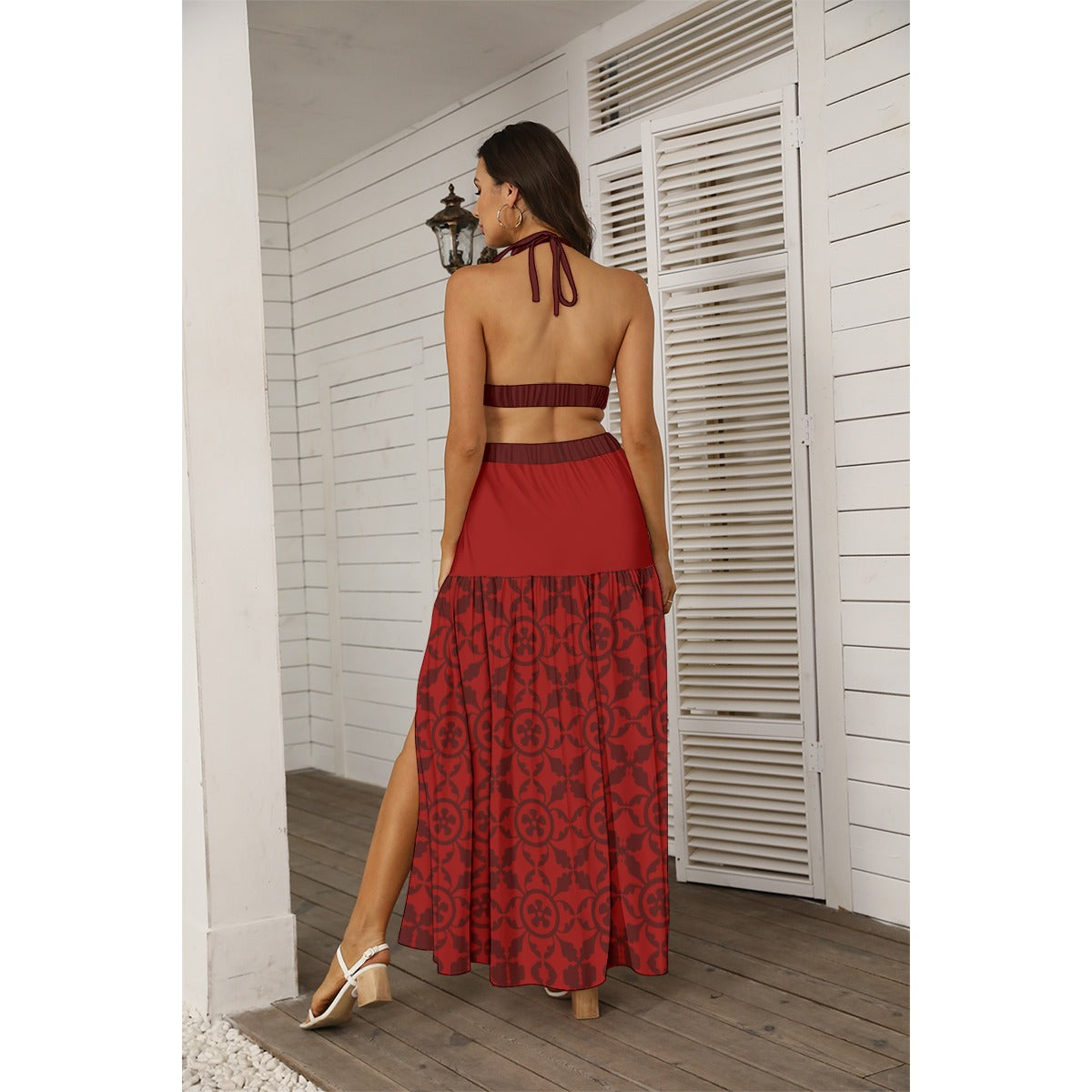 Goddess 2 Piece Tie Back Wrap Dress