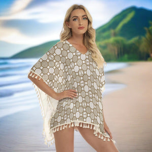 Renaissance Cream Women's Square Fringed Shawl