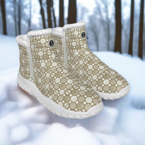 Renaissance Cream Men's Zip-up Snow Boots