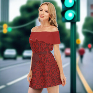 Renaissance Women's Off-shoulder Dress With Ruffle