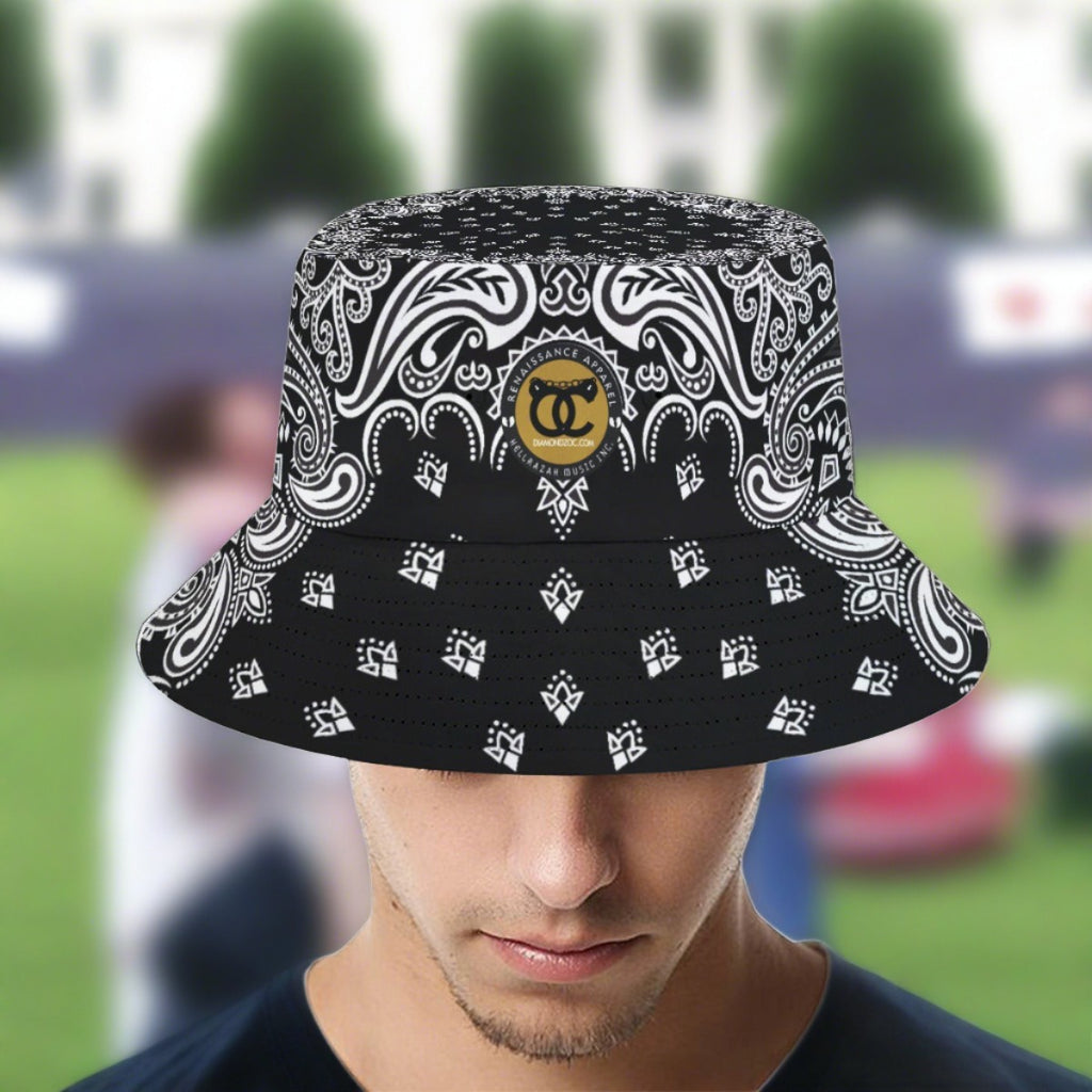 Renaissance Black Bandana Bucket - Fisherman Hat