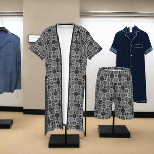 Renaissance Charcoal Men's Collarless Silk Pajamas Suit