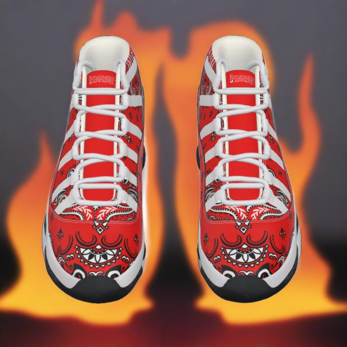 Renaissance Red Bandana High Top Basketball Sneakers