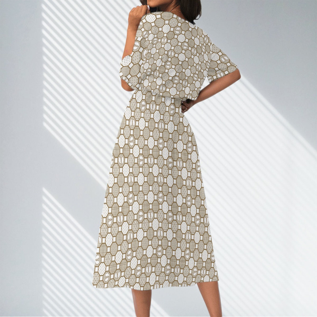 Renaissance Cream Women's Elastic Waist Dress